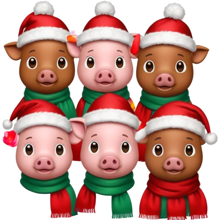 Christmas pigs emoji