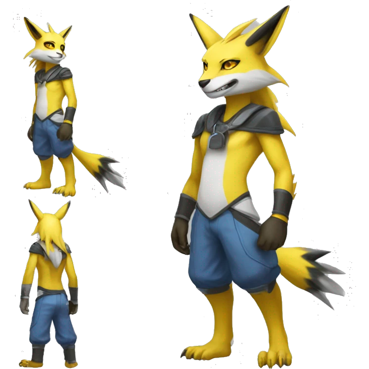 Lombax-Renamon-Zeraora full body emoji