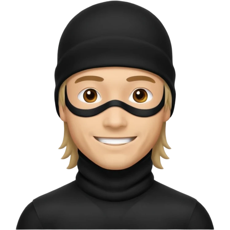 A guy with a mullet and a black baclava emoji