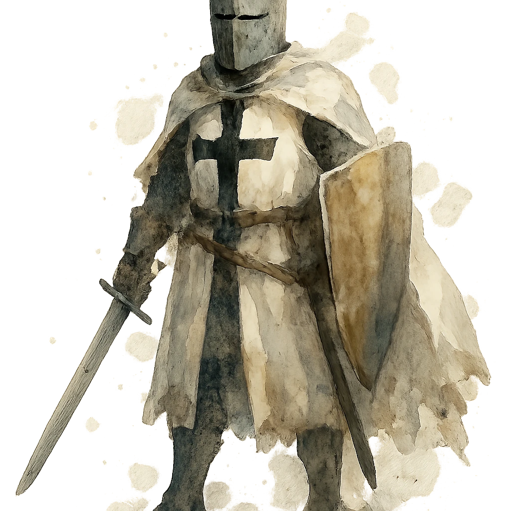 watercolor style Teutonic knight emoji