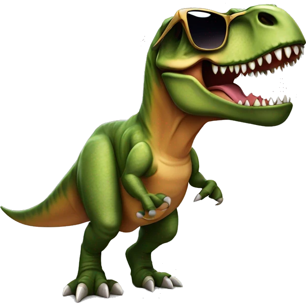Tyrannosaurus wearing sunglasses emoji