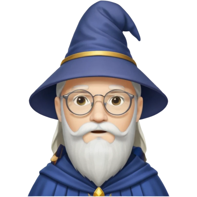 Male wizard, beard, glasses
 emoji