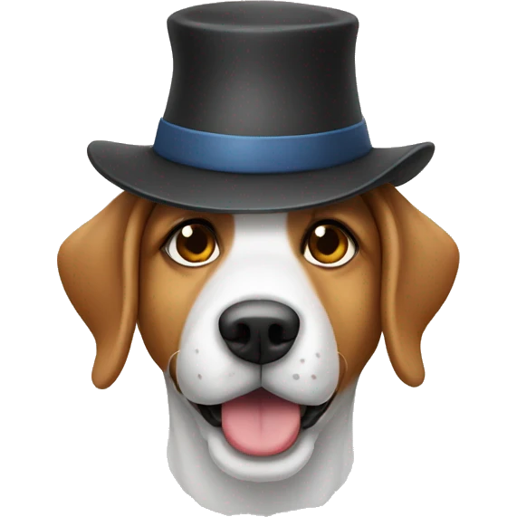 Dog with a hat emoji