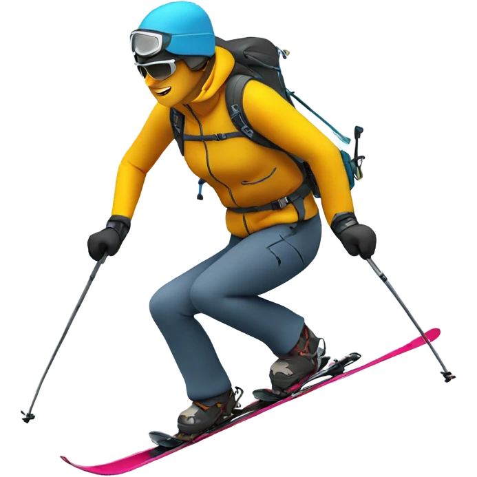 Ski Touring climbing the mountain  emoji
