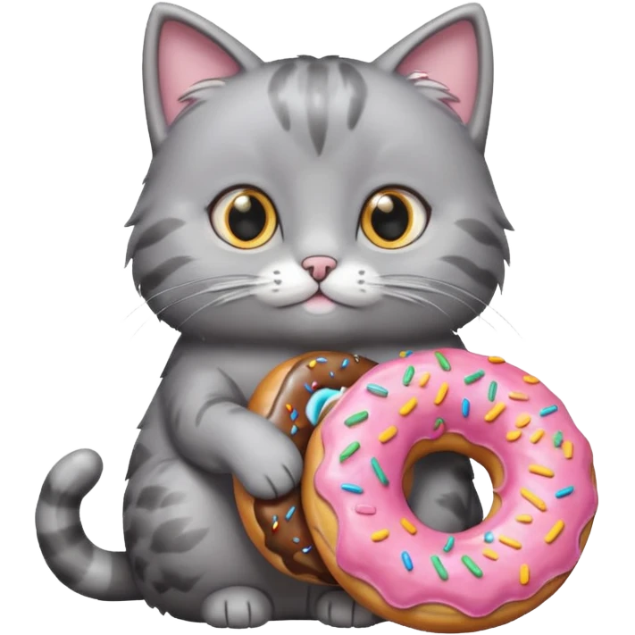 cat grey donut emoji
