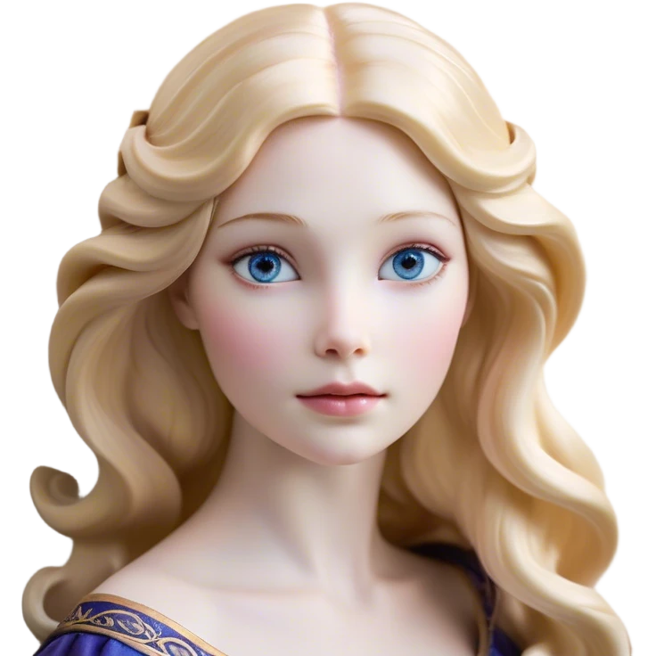 Cinematic Realistic Sleeping Beauty (Aurora) Portrait, with porcelain-like skin featuring a natural rosy flush, illuminated by soft lighting that highlights the gentle contours of her face. Her golden blonde hair flows in soft, detailed waves with subtle highlights that shimmer in the light. Her deep violet-blue eyes radiate warmth and innocence, framed by arched brows and long lashes. With a soft, serene smile, she holds a delicate rose gently in one hand, her other hand resting lightly by her side. She is dressed in her classic pink gown, the fabric rich in texture with delicate folds that catch the light. A golden crown rests atop her head, gleaming with royal refinement. The portrait captures a soft, glowing aura, blending realism with an ethereal sense of beauty and timeless enchantment. emoji
