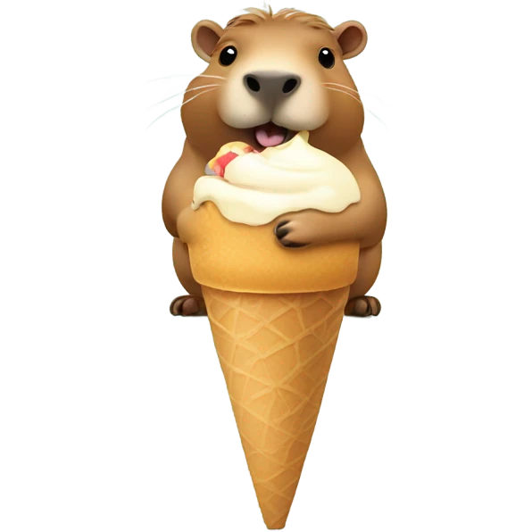 Capybara eating ice cream emoji