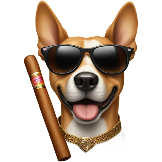 cool Dog smoking a cigar emoji