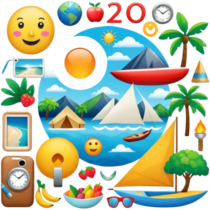 An extremely detailed lifestyle vision board collage for the year 2026. emoji
