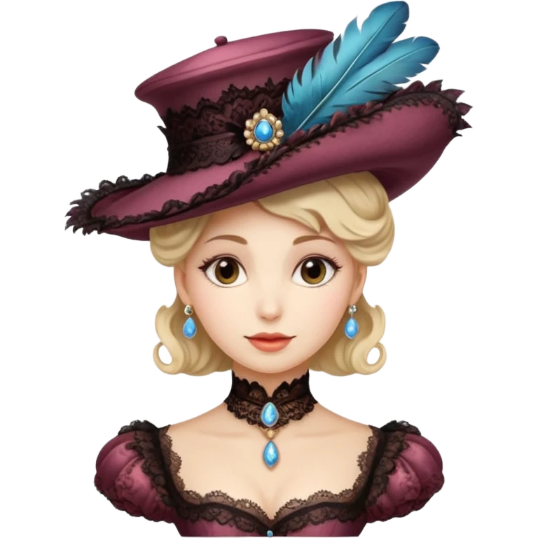 woman with rococo hat emoji
