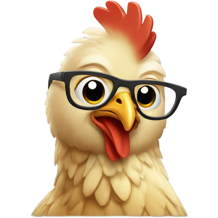Chicken with glassws emoji