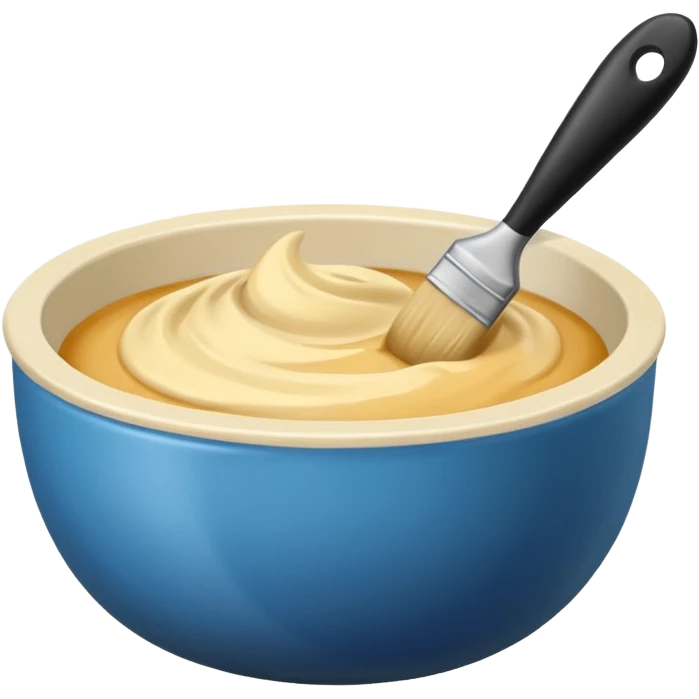 bowl of blonde hair dye with a brush next to it emoji