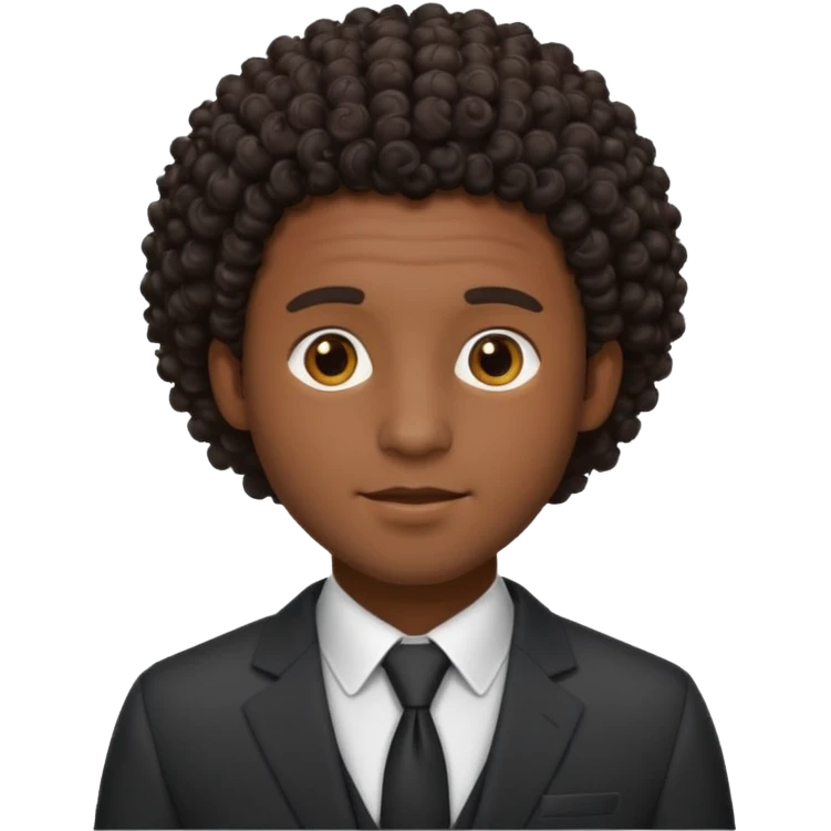 curly-haired black man in a suit emoji