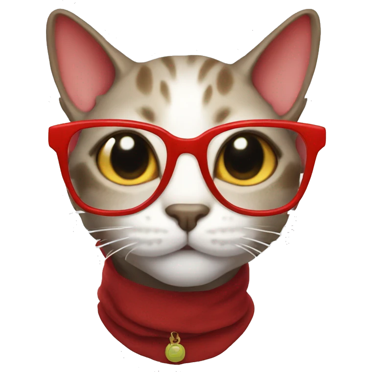 Dragon cat red glasses  emoji
