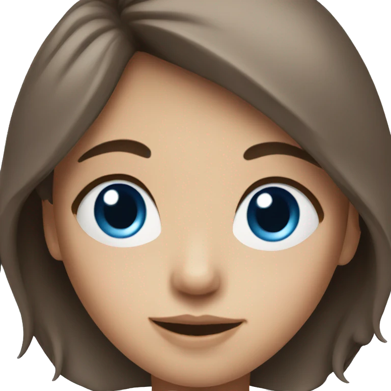 girl with brown hair and blue eyes emoji