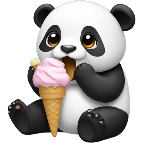 Panda eating ice cream emoji