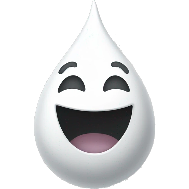White drop, happy face  emoji