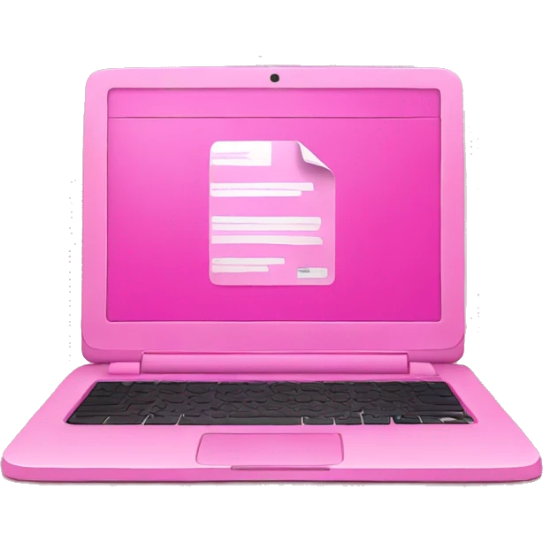 pink laptop with powerpoint emoji