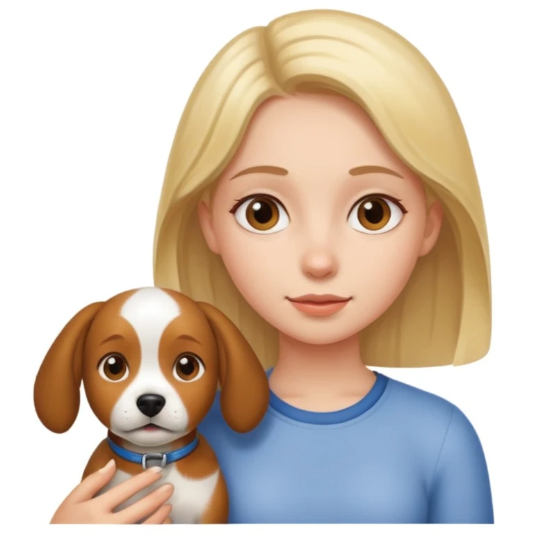 girl and her pet dog emoji