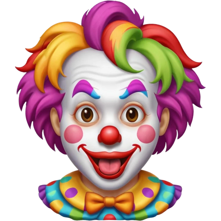Clown with its tongue out emoji