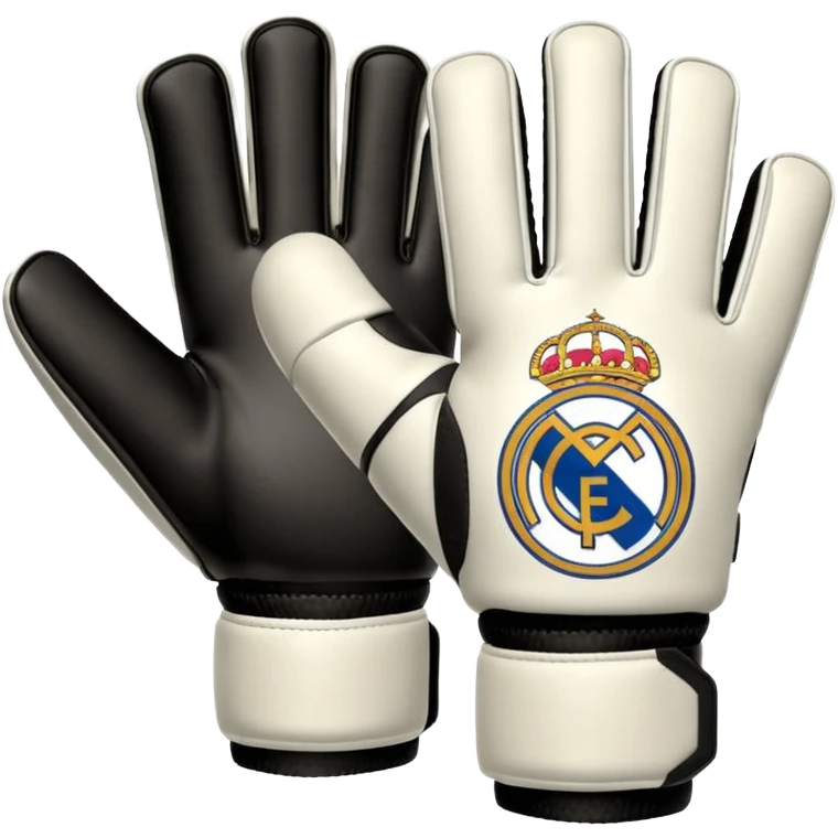 Des gants de gardien de but de foot Real Madrid blanc le plus réaliste possible  emoji