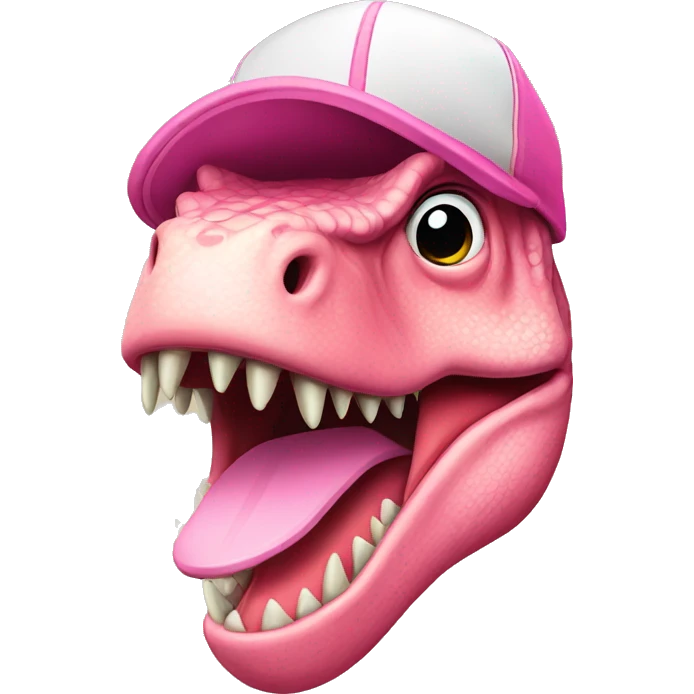 A Dinosaurier with a pink cap emoji