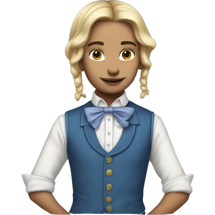Alice in Wonderland with short sleeved collar shirt and blue button up vest emoji