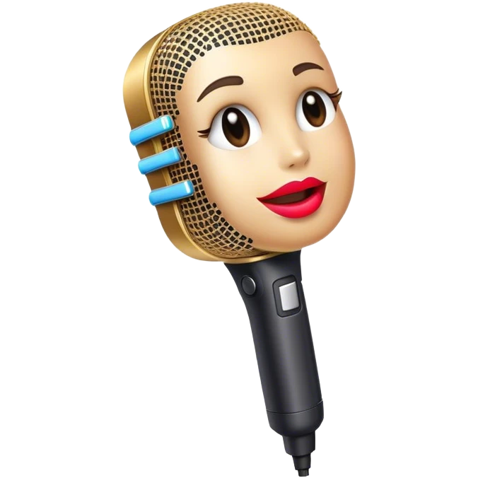 ai microphone that transcribes voice to text lips talking and transcribing to text with sparkles of AI emoji