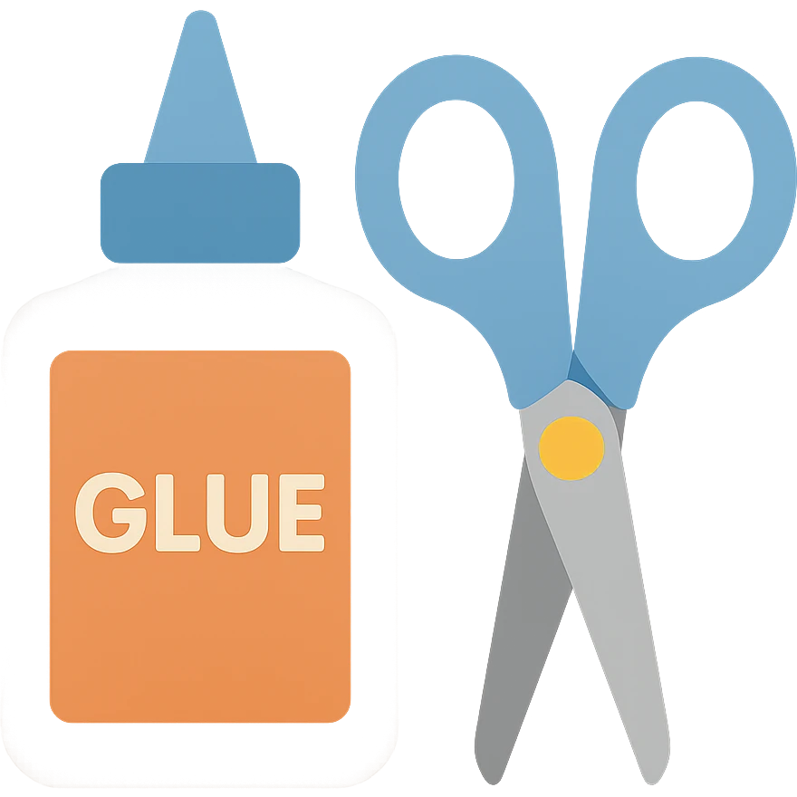 craft glue and scissors emoji