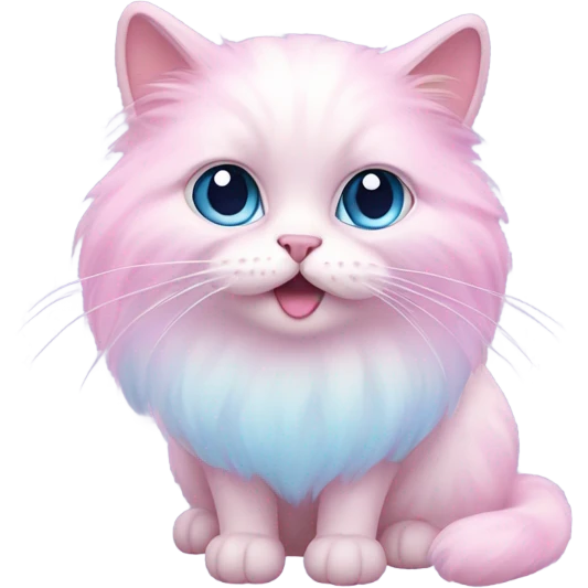 Cotton candy colored cat emoji