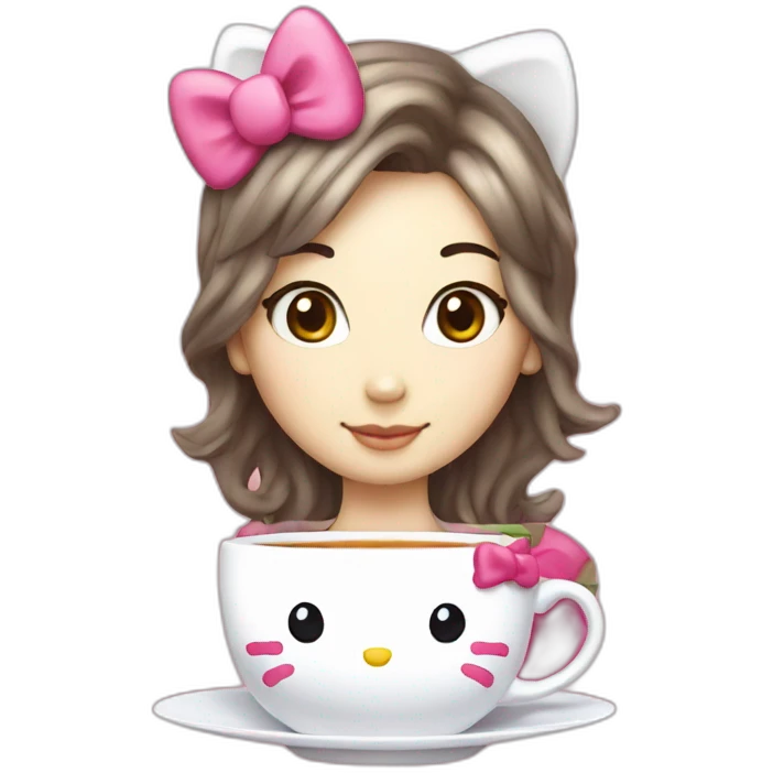 hello kitty tea emoji