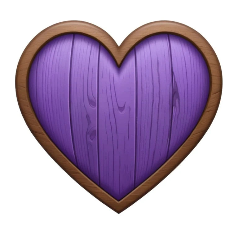 purple heart with a wood texture emoji