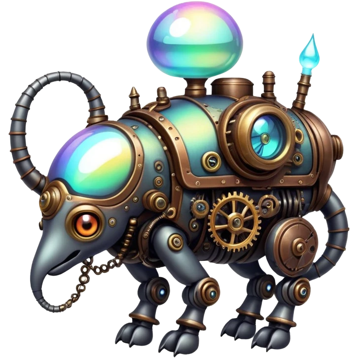 steampunky complex iridescent aesthetic-scenery-Fakémon-creature emoji