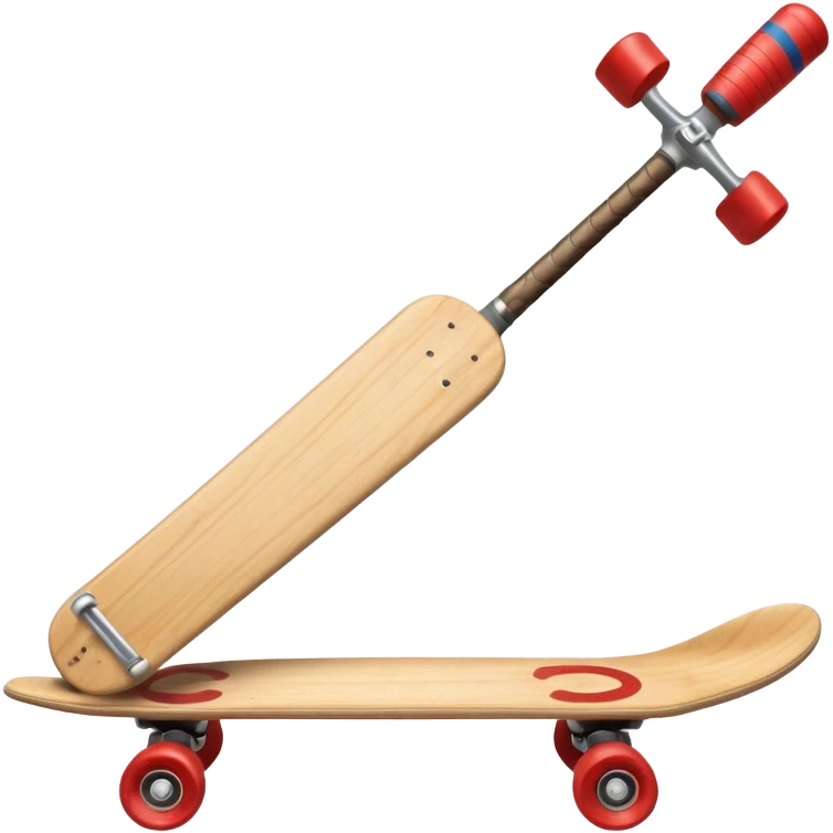 Baseball bat riding a skateboard  emoji