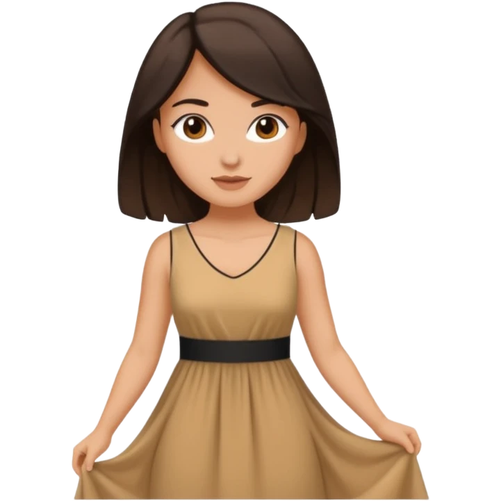 Telas aéreas  mujer blanca con pelo marrón o negro  emoji