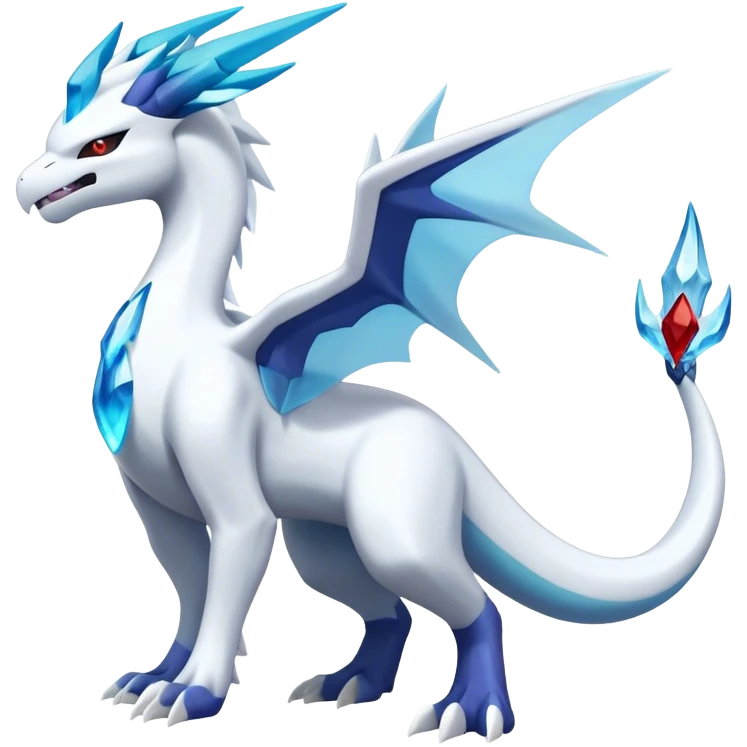 Kyurem-reshiram-Lugia-suicune-glaceon-hybrid, full body emoji