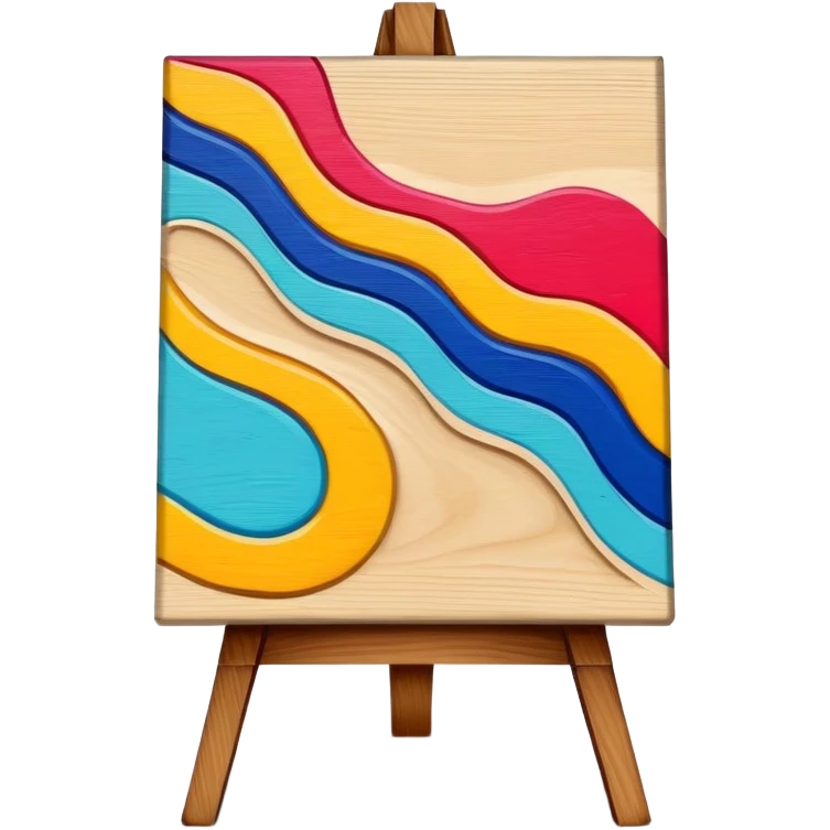 canvas, colorful painting, canvas stand emoji
