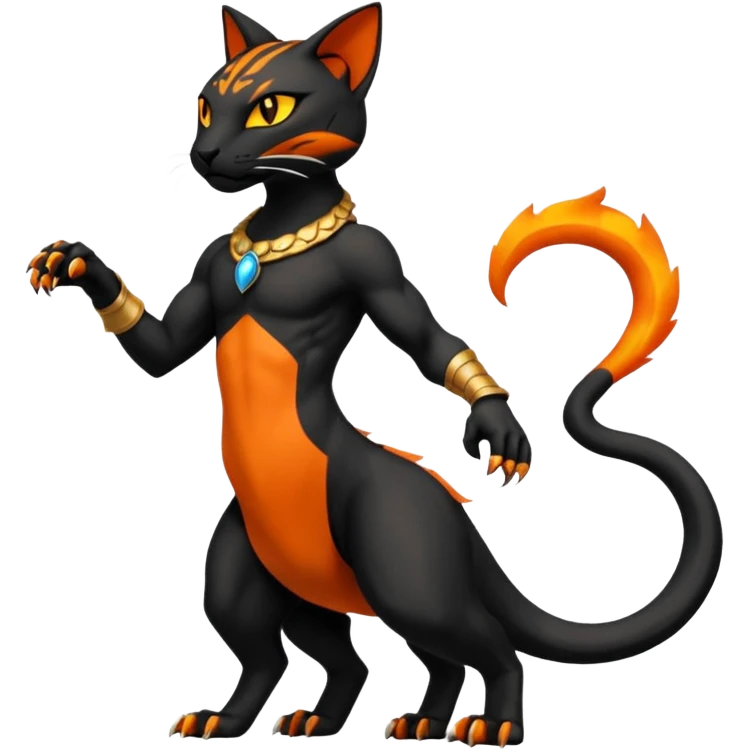 Salandit-Torracat-Bastet-Fakémon-hybrid-creature (full body)  emoji
