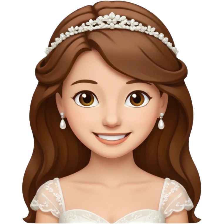 Make a brown haired bride emoji