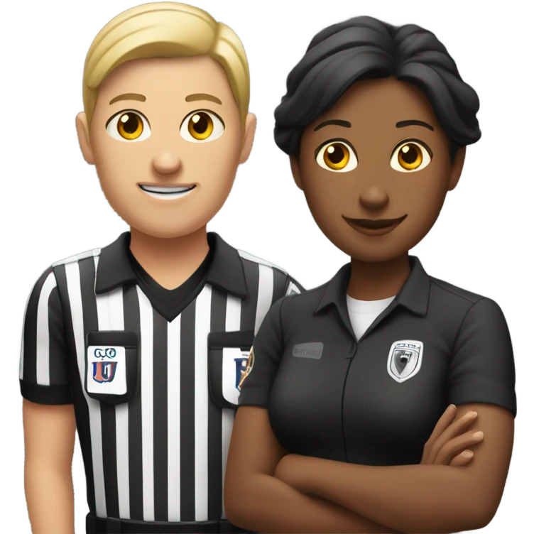 Women football referee with football player  emoji