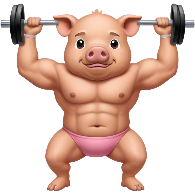 Workout piggy with muscles emoji