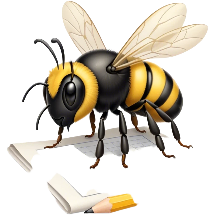 bumble bee taking a history test  emoji