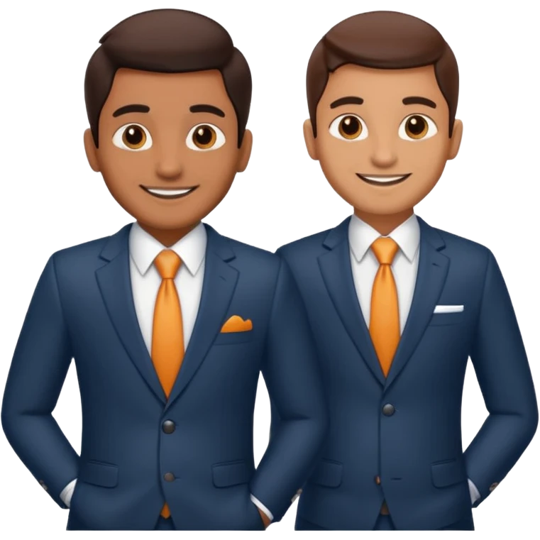two same look brother both busnessmen indian look emoji