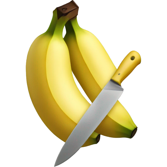 a banana being cut by a knife emoji