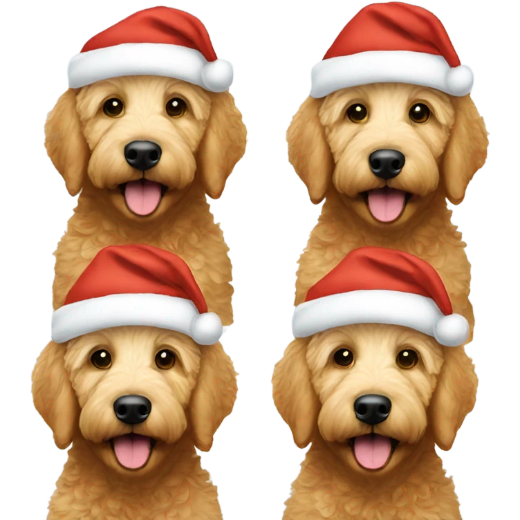 Golden doodle wearing a Santa hat  emoji