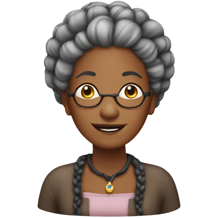 Older black lady with braids emoji