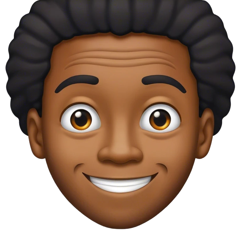 Small cheecky smirk black guy chill emoji