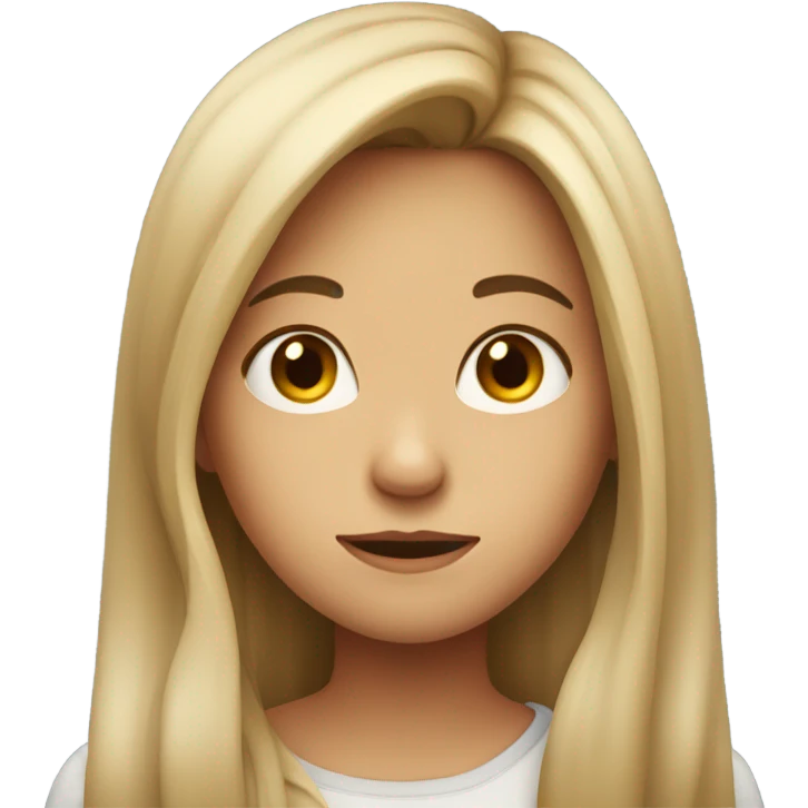 Not smiling girl with long hair emoji