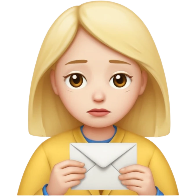 emoji writing a letter with calm sad face and a single tear emoji