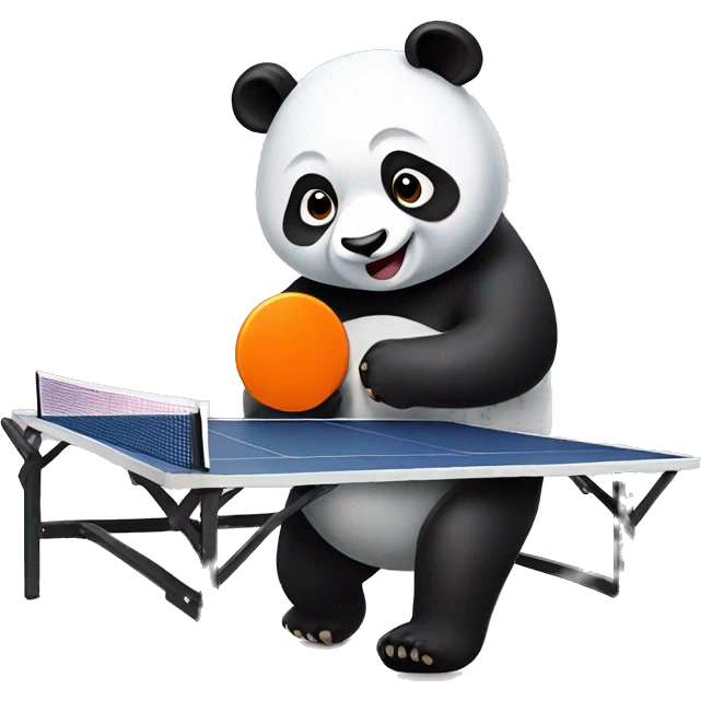 panda playing ping pong emoji